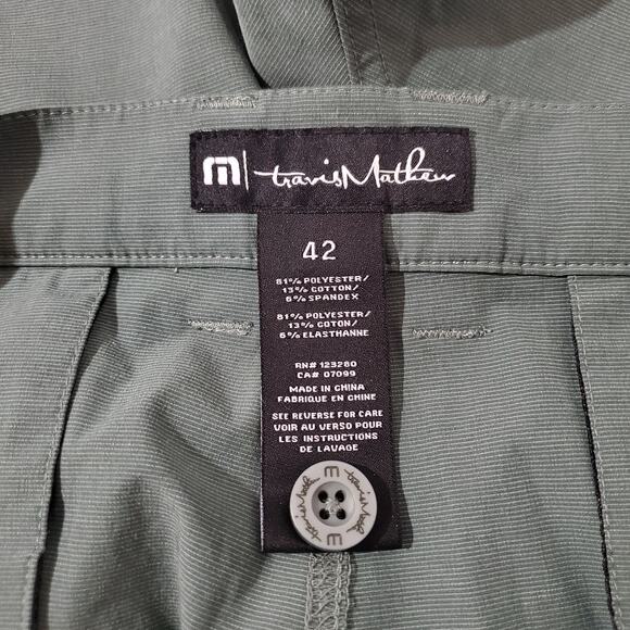 Travis Mathew Beck 10" Golf Chino Shorts Mens 42 Blue Green Active Performance - Picture 7 of 8